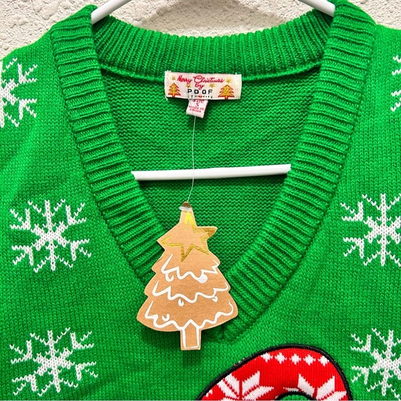Merry Christmas by Poof! Christmas Gnome Sweater Vest NWT Small - Picture 2 of 5